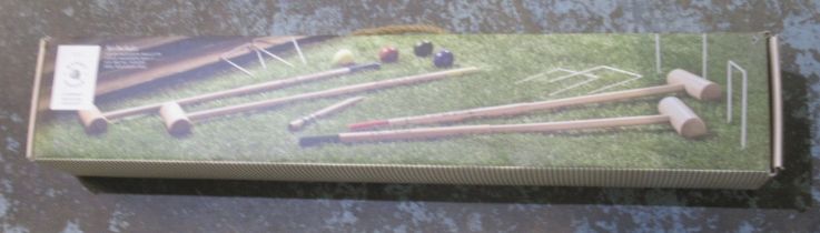 M & S Market Garden traditional wooden four player Croquet set, unopened in original box