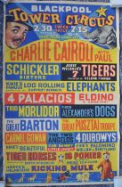 Vintage W.E.Berry event advertising poster for Blackpool Tower Circus, 1959 featuring Knie's