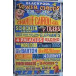 Vintage W.E.Berry event advertising poster for Blackpool Tower Circus, 1959 featuring Knie's