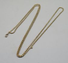 9ct yellow gold muff chain, stamped 9ct, L82cm, 48.2g
