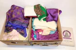 Collection of approx. 25 saris (2 boxes)