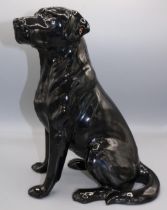 Large Beswick seated Labrador, model no. 2314, black gloss, H33.5cm