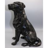 Large Beswick seated Labrador, model no. 2314, black gloss, H33.5cm