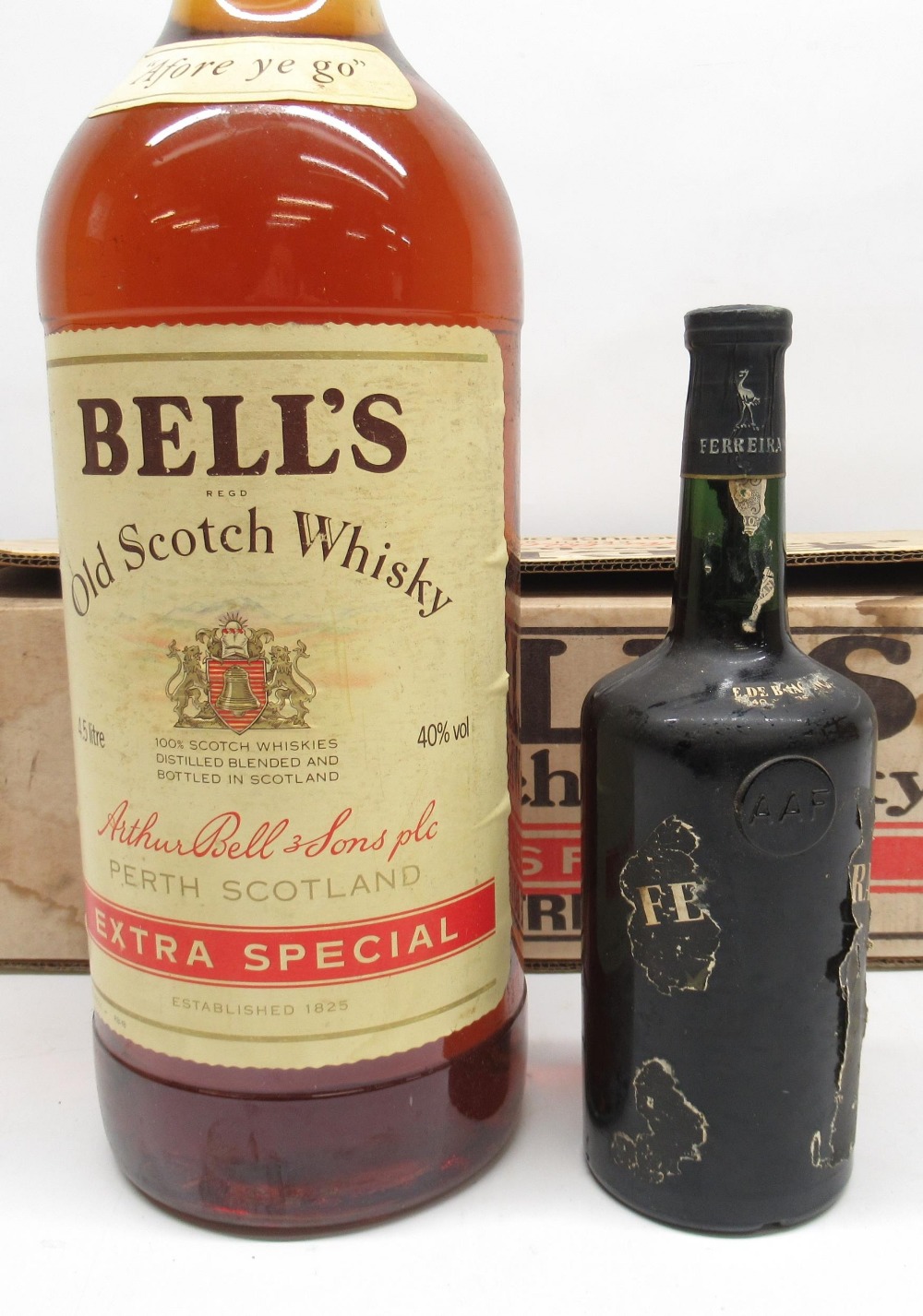 Ferreira 06400 1960 vintage port, unopened, and a gallon bottle of Bells old scotch whiskey - Image 2 of 2