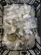 Collection of flint and stone tools incl. large scrapers, microliths, a stone spear head, a possible