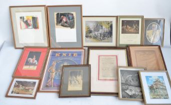 Collection of framed circus/fairground related prints and pictures to include Knie Circus unter