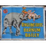 C1950s circus advertising poster for Ringling Bros And Barnum & Bailey, 'The Greatest Show On