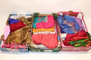 Collection of approx. 25 saris (3 boxes)