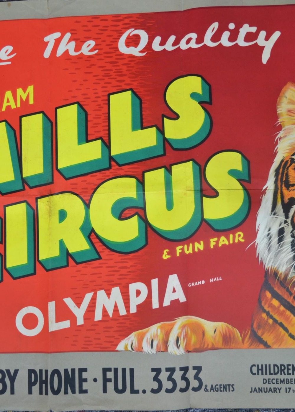 Unframed original vintage W.E.Berry event poster for Bertram Mills Circus And Fun Fair, Olympia - Image 4 of 7