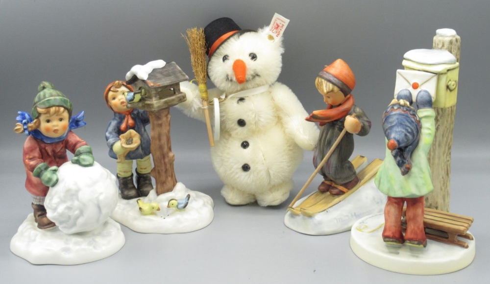Hummel Goebel/Steiff, 'Frosty friends' mohair Steiff snowman produced collaboration with Geobel, and