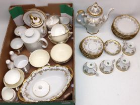 Collection of white and gold teaware, incl. Weimar Porzellan (qty)