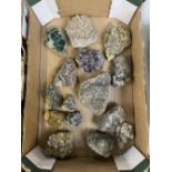 Collection of crystalised rocks and minerals, including from Boltsburn Mine, etc.