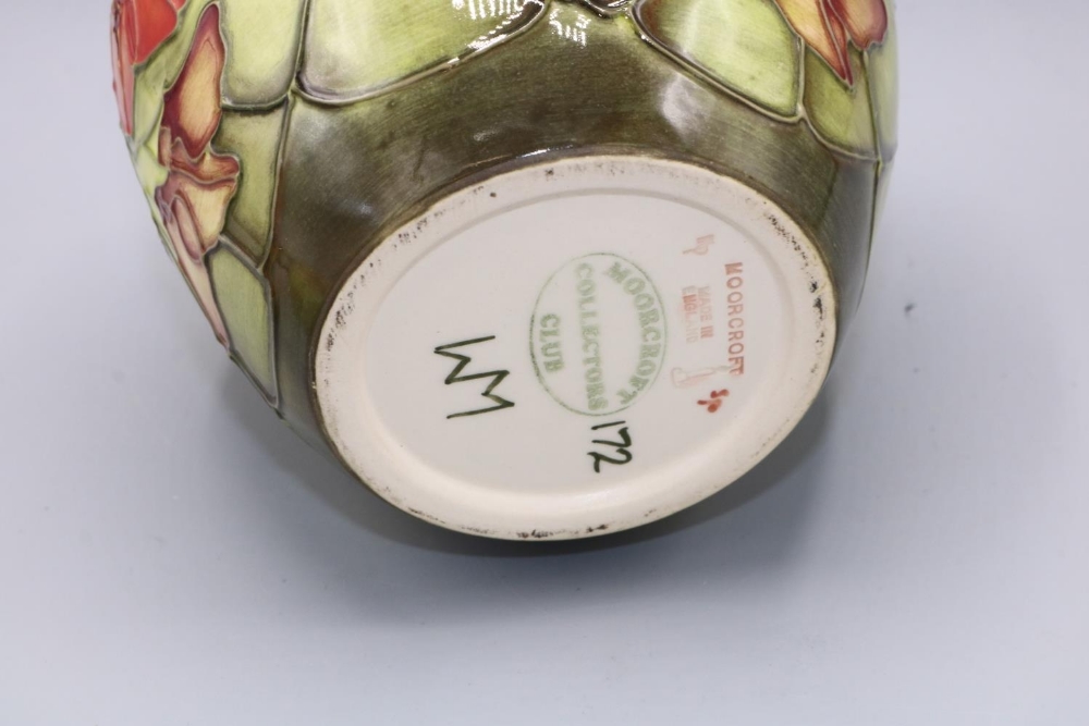 Moorcroft Pottery: 'Nasturtium' pattern ginger jar designed by Sally Tuffin for M.C.C., orange and - Image 2 of 2