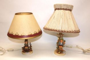 Hummel Goebel, two table lamps, 'Apple Tree Boy' and 'Wayside Harmony'