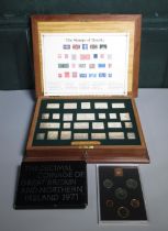 Set of Hallmarked Replicas Limited 'The Stamps of Royalty' hallmarked silver stamps, in fitted case,