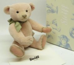 Steiff: 'Teddy Bear Lily-Rose', pink alpaca, limited edition of 1500, H33cm, with box and