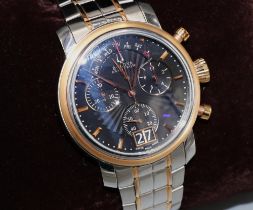 Bulova Accutron Amerigo 65C110 stainless steel gold plated quartz chronograph wristwatch with