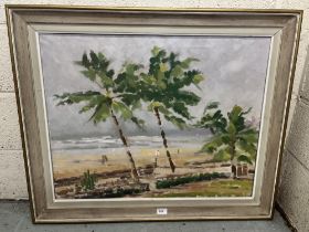 Attributed to Eric W Peet (20th century); 'Wind on Juhu Beach' oil on canvas, inscribed verso and