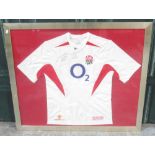 Framed Limited Edition 1 of 20 2003 Rugby World Cup Final England replica shirt signed by Martin