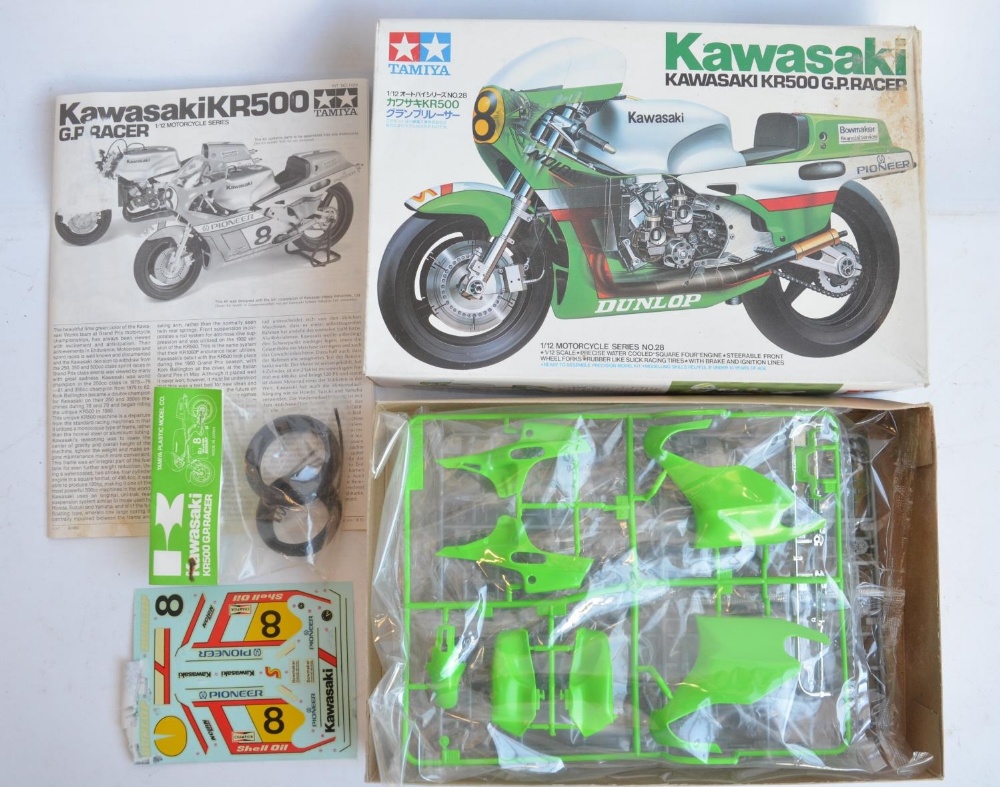 Four unbuilt 1/12 scale plastic model motorcycle kits from Tamiya to include 14012 Kawasaki - Image 8 of 11