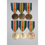 Six Victory Medals To: 4143 Sowar Allah Yar. 36 Horse Regiment. 56987 Pte F H Urry. Hampshire