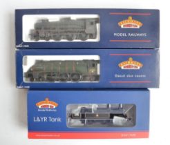 Three boxed OO gauge electric steam train models from Bachmann to include 31-160 weathered Jubilee