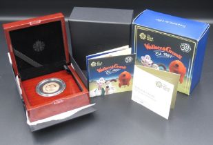 The Royal Mint - Wallace & Gromit 2019 UK 50p Gold Proof Coin, Limited Edition no.298/630, with