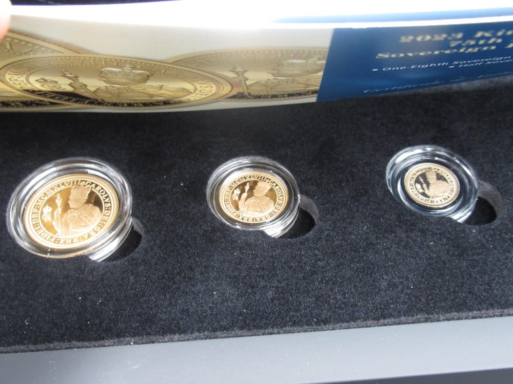 Hattons of London 2023 King Charles III 75th Birthday Sovereign Fractional Set, including - Image 3 of 3