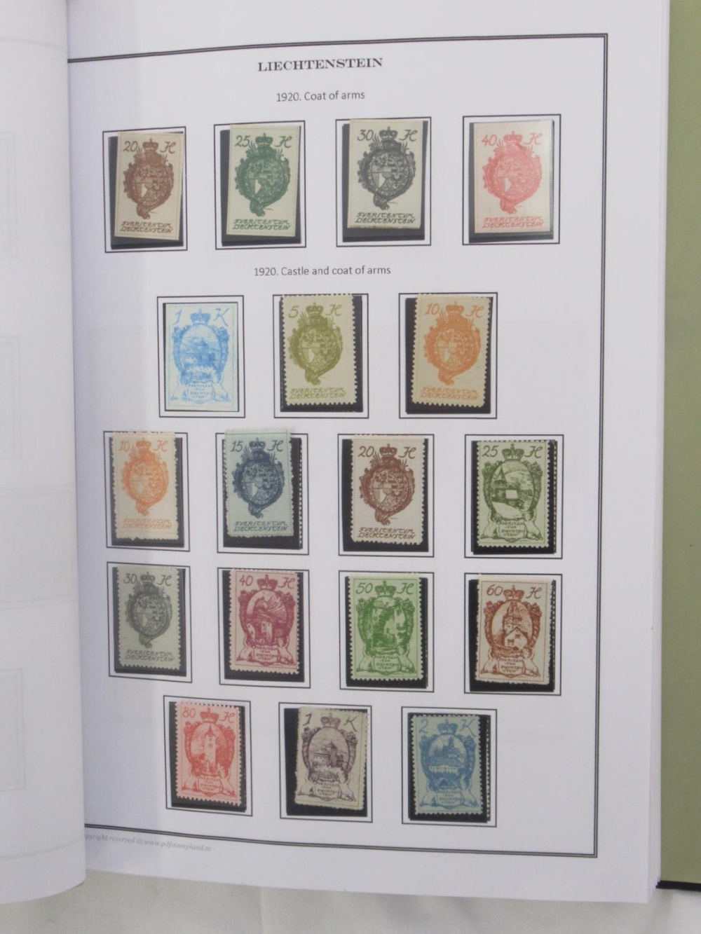 Davo Liechtenstein stamp album, 2 stamp albums cont. various world stamps, Davo USA stamp album - Image 4 of 17