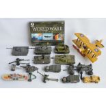 Collection of diecast armour models from Dinky, Solido, Crescent Toy Co, Lone Star and Matchbox to