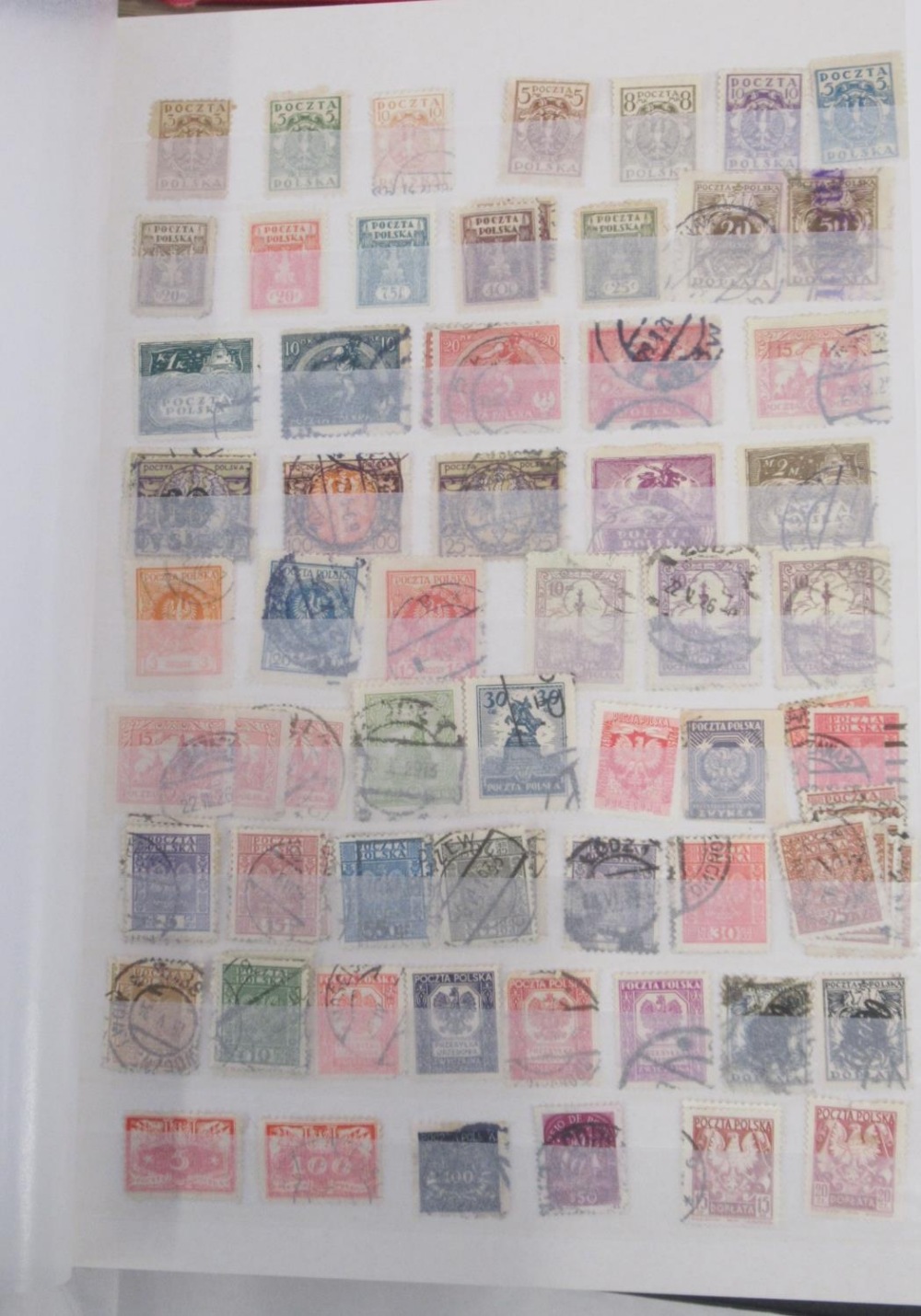 Stamp album cont. Polish stamps, stamp album of French Stamps, a folder cont. stamps and postcards - Image 2 of 24