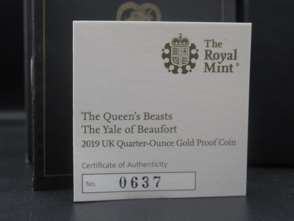 The Royal Mint - The Queen's Beasts: The Yale of Beaufort 2019 UK Quarter-Ounce Gold Proof £25 Coin, - Image 3 of 4