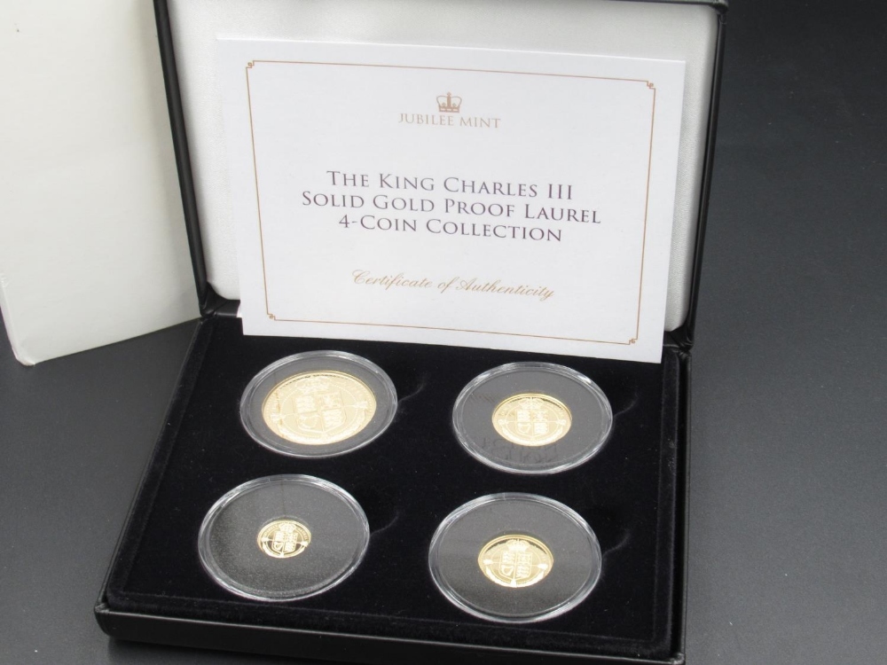 Jubilee Mint 'The King Charles III Solid Gold Proof Laurel 4-Coin Collection', country of - Image 2 of 3