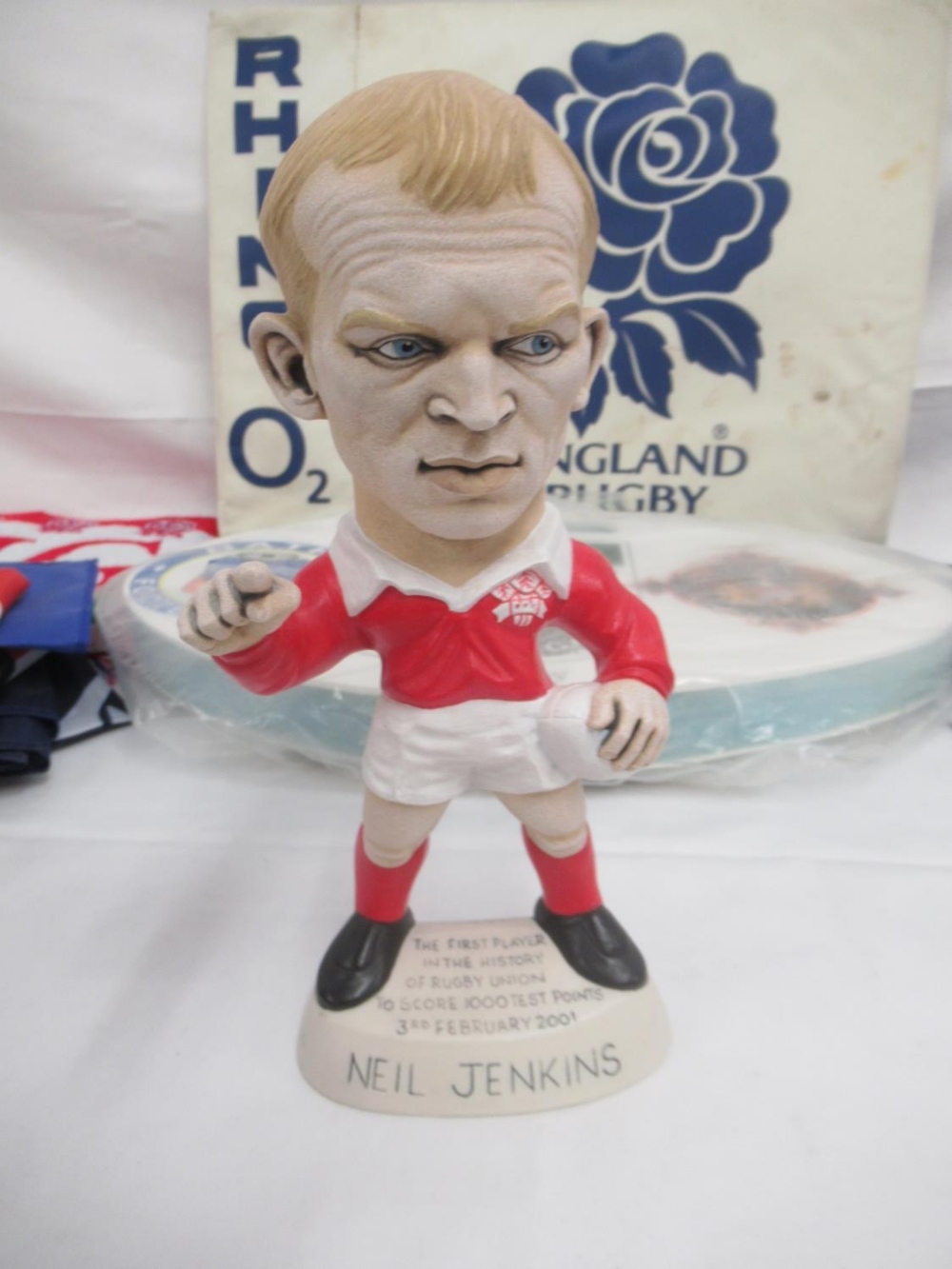 Collection of Rugby memorabilia to inc. Neil Jenkins Ltd Ed. 691/100 World of Groggs figure signed - Image 3 of 12
