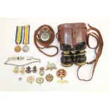 Collection of military items. Victory Medal, 1914-18 War Medal. To 7784 Pte J.J. Isaacks.