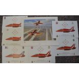 Collection of seven team signed Red Arrows prints to include a large limited edition Mark