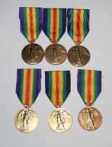 Six Victory Medals To: 27180 Pte F E Parrett. Machine Gun Corps. (MGC). 53811 A.Sgt B Cooper.
