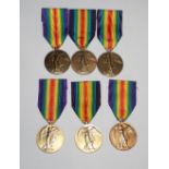 Six Victory Medals To: 27180 Pte F E Parrett. Machine Gun Corps. (MGC). 53811 A.Sgt B Cooper.