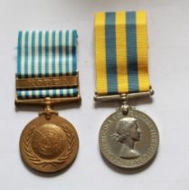 Korean War Medal, UN Korean War Medal. To 22394571 Pte G. Brown. Gloucestershire Regiment.