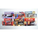 Six boxed film and television themed diecast model car sets, all with figures to include 57403 Kojak