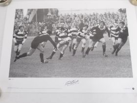 Big Blue Tube Signed Limited Edition print 'Rugby Great Series Gareth Edwards' 283/500, with COA,