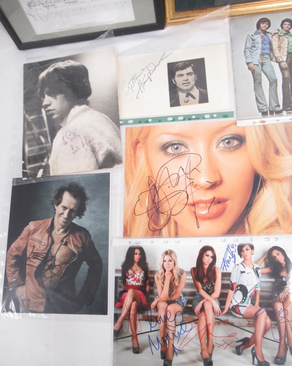Assorted collection of signed photos, etc. to inc. framed Lets Spend the Nigh Together film cell Ltd - Image 5 of 8