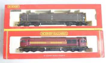 Two Hornby OO gauge EWS electric train models to include DCC Ready R2523 Bo-Bo Class 67 67005 '