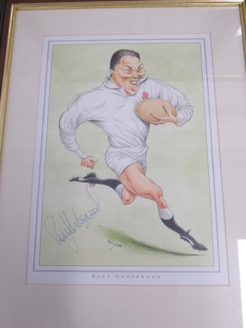 4 John Ireland signed Rugby prints of JPR Williams, Willie John McBride, Rory Underwood and Jason - Image 4 of 5