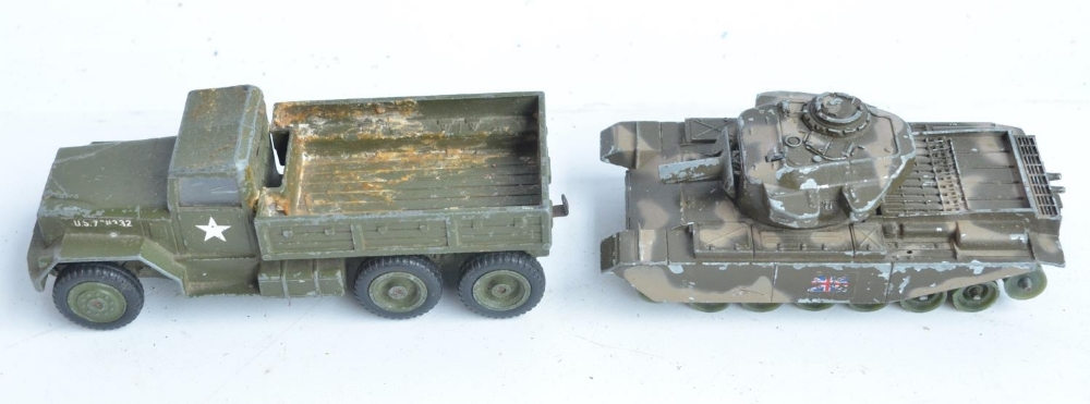 Small collection of playworn diecast model vehicles to include a Lone Star tractor, Dinky 969 TV - Image 3 of 6