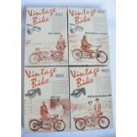 Four 1/16 scale Vintage Bike Series plastic model motorcycle kits from Aoshima to include 1912