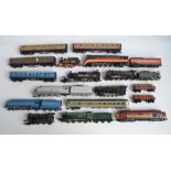 Collection of previously used OO and HO gauge train models to include a Hornby Class A4 'Silver
