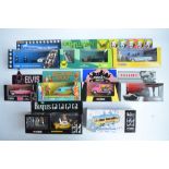 Nine boxed film, television, music and celebrity themed diecast model car sets from Corgi, most with