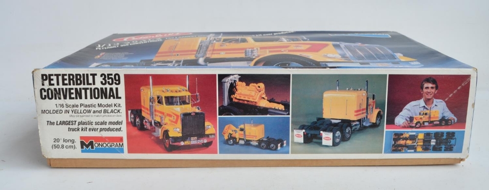 Unstarted Monogram 1/16 scale Peterbilt 359 Conventional American truck plastic model kit, appears - Image 6 of 6