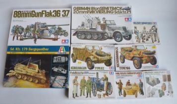 Collection of 9 unstarted 1/35 scale WWII German armour and crew plastic model kits/sets to